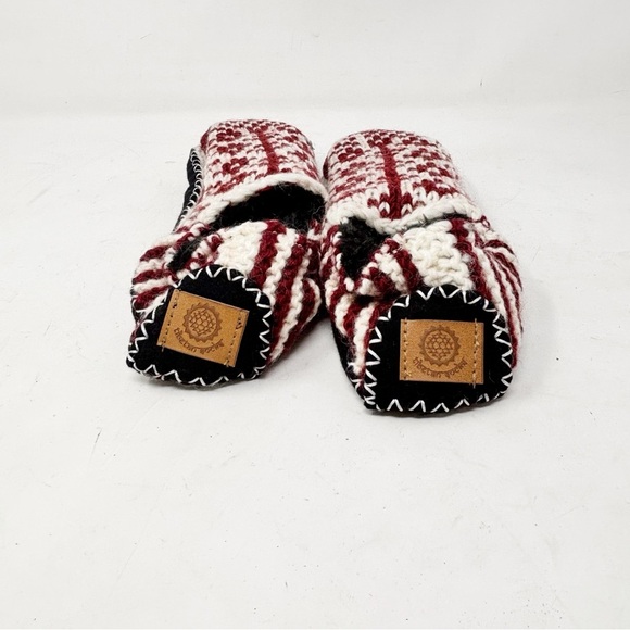 TIBETAN SOCKS Women’s Hand Knit Wool Fleece Lined Slipper Socks Tibet Made Sz S - Picture 2 of 8